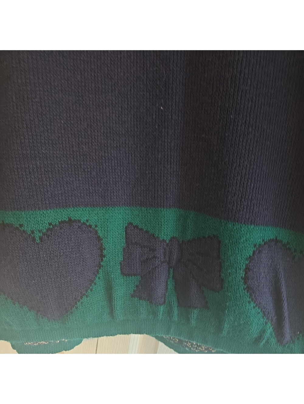 Vtg Maggie Lawrence Knit Teddy Bear Bows Sweater V-neck L usa Womens Oversized - Picture 9 of 12